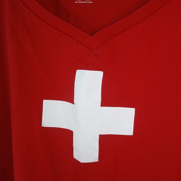 Splash Arts Traditionally Swiss XXL Red Cross Top - Picture 2 of 4